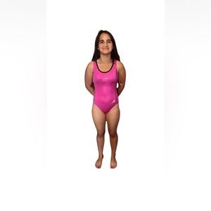 Sz Adult XS NWT ADIDAS Emerald Training Sparkly Pink USA Gymnastics Leotard